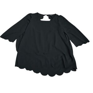 PAPERMOON black scallop blouse